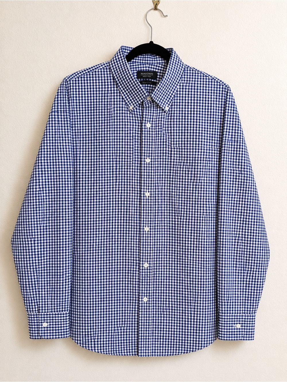 EUC Nordstrom Blue Gingham Button-Down Shirt - Men